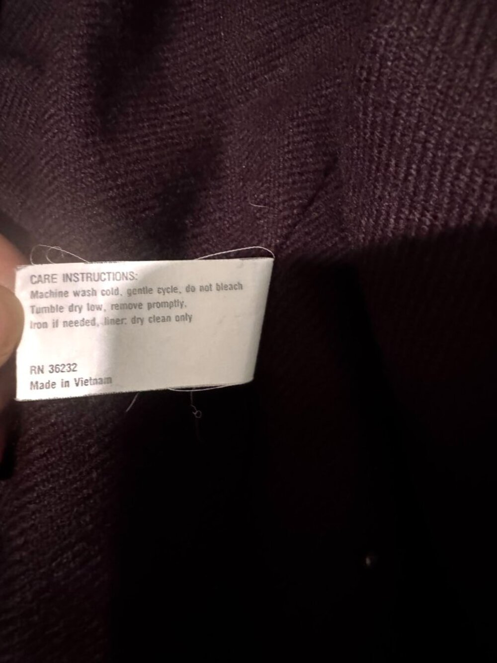Gallery Woman Hooded Burgundy Coat 2X With Zipper & Button Closure Polyester Nyl - Picture 6 of 11